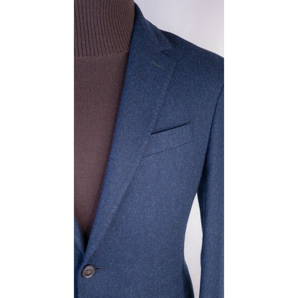 Tommy Hilfiger Mens Blazer Jacket Size 36 Navy Blue Solid Wool Sport Coat 2-Bttn - Picture 4 of 13